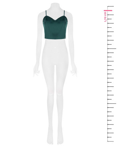 Crop top bustier em cetim com armação Rinascimento