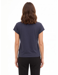 T-Shirt regular em mistura de algodão com a inscrição Dreamer em corrente fina Rinascimento 2