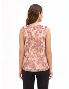 Top Amplo de Corte Trapézio em Georgette Floral com Gotas de Lurex Rinascimento 2