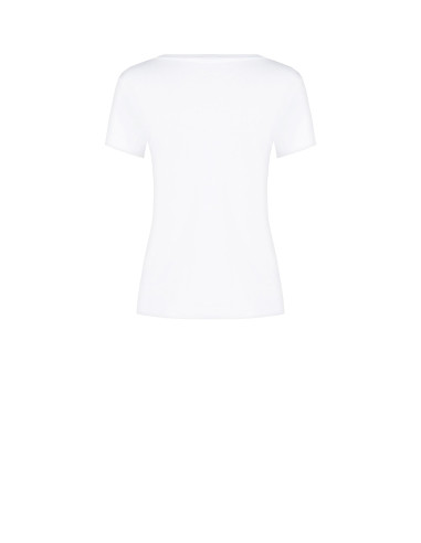 T-shirt regular em mistura de algodão com estampado de desfile em flocagem Rinascimento