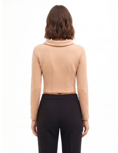Camisola curta em neoprene leve com punhos de camisa Rinascimento 2