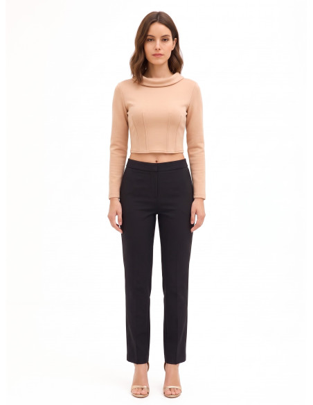 Camisola curta em neoprene leve com punhos de camisa Rinascimento