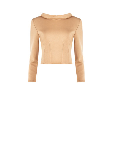 Camisola curta em neoprene leve com punhos de camisa Rinascimento