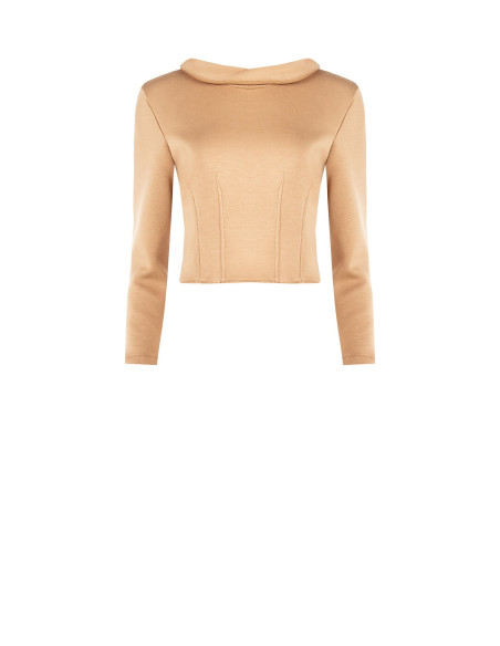 Camisola curta em neoprene leve com punhos de camisa Rinascimento