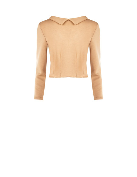 Camisola curta em neoprene leve com punhos de camisa Rinascimento