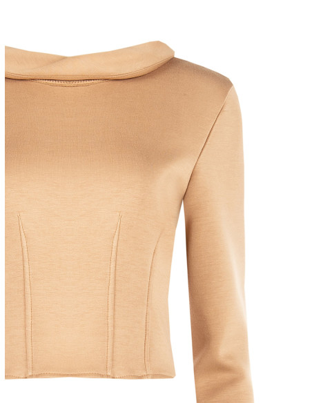 Camisola curta em neoprene leve com punhos de camisa Rinascimento