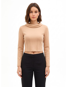 Camisola curta em neoprene leve com punhos de camisa Rinascimento