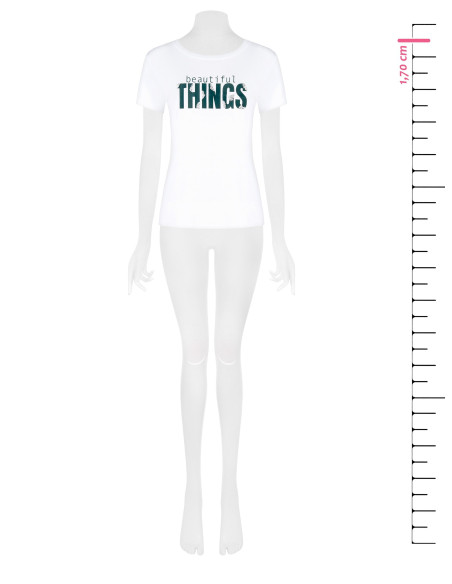 T-shirt regular em mistura de algodão com estampado de slogan e strass Rinascimento