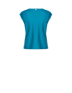 Blusa fluida de cetim com decote em V Rinascimento 2