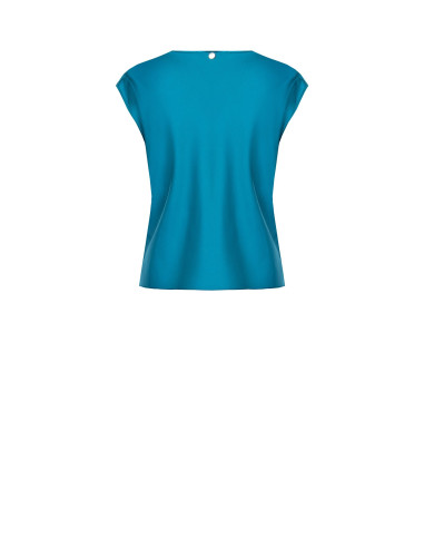 Blusa fluida de cetim com decote em V Rinascimento