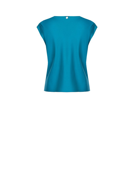 Blusa fluida de cetim com decote em V Rinascimento