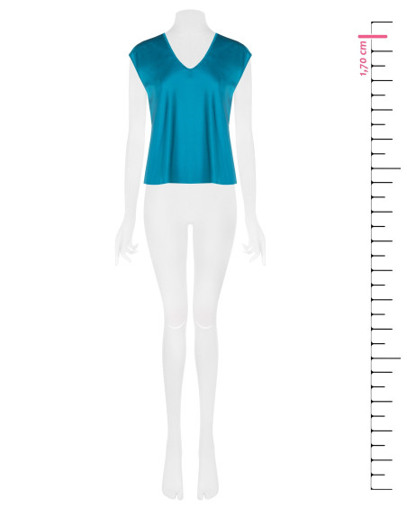 Blusa fluida de cetim com decote em V Rinascimento