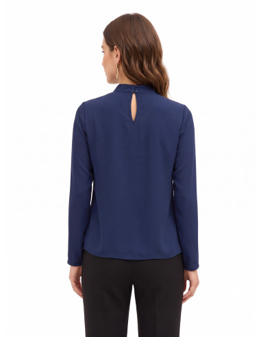 Blusa fluida em georgette com pregas à frente Rinascimento