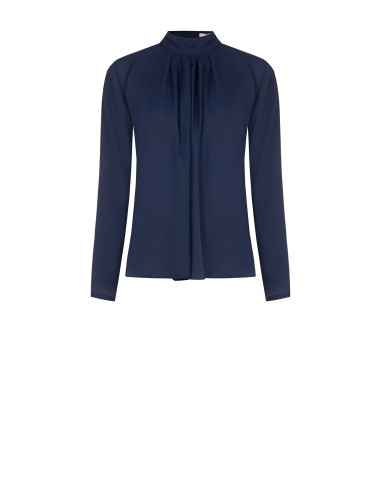 Blusa fluida em georgette com pregas à frente Rinascimento