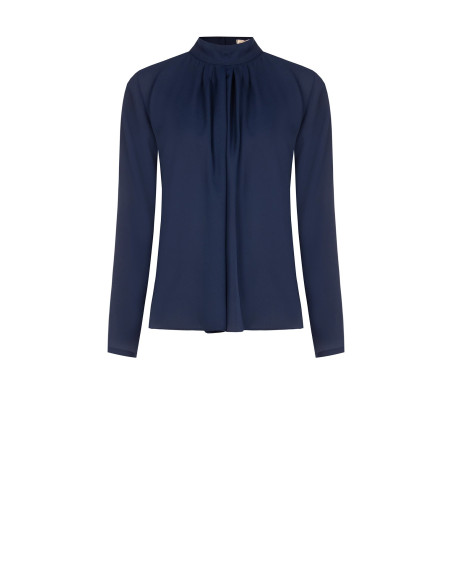 Blusa fluida em georgette com pregas à frente Rinascimento