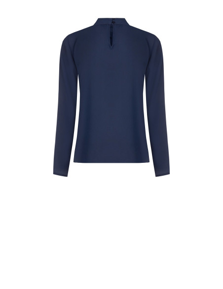 Blusa fluida em georgette com pregas à frente Rinascimento