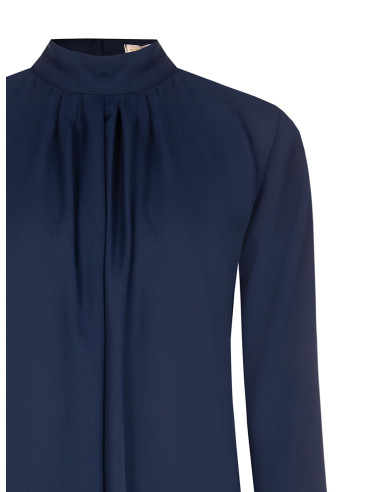 Blusa fluida em georgette com pregas à frente Rinascimento