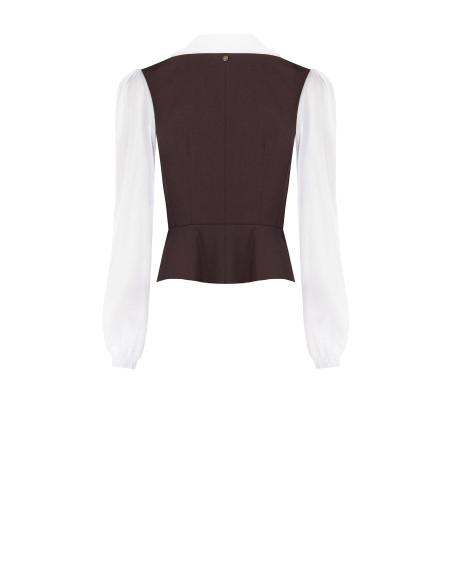 Top 2 em 1 com camisa de algodão e colete peplum Rinascimento