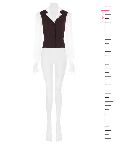 Top 2 em 1 com camisa de algodão e colete peplum Rinascimento