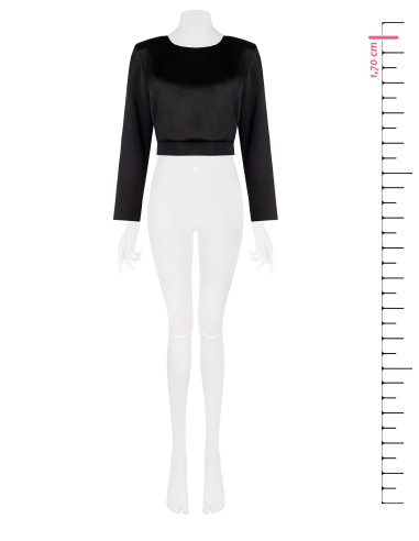 Blusa cropped em cetim com alças Rinascimento