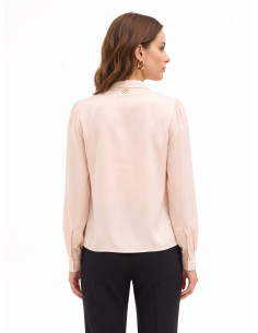 Blusa em cetim mate com decote em V e botões ocultos Rinascimento 2