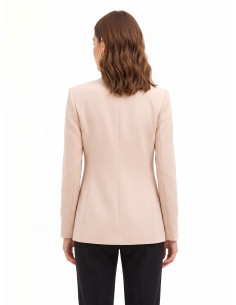 Blazer cintado em crepe scuba com botão a condizer Rinascimento 2