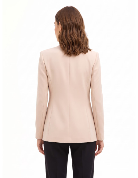 Blazer cintado em crepe scuba com botão a condizer Rinascimento