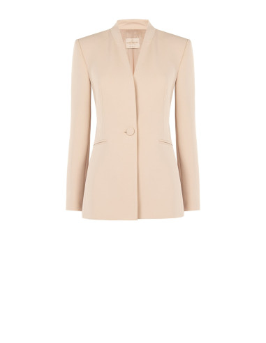 Blazer cintado em crepe scuba com botão a condizer Rinascimento