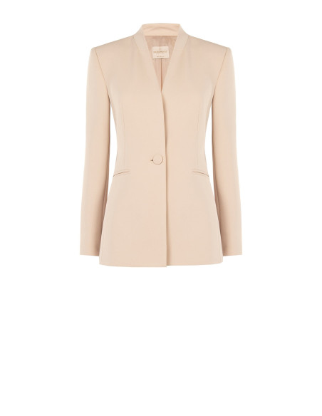 Blazer cintado em crepe scuba com botão a condizer Rinascimento