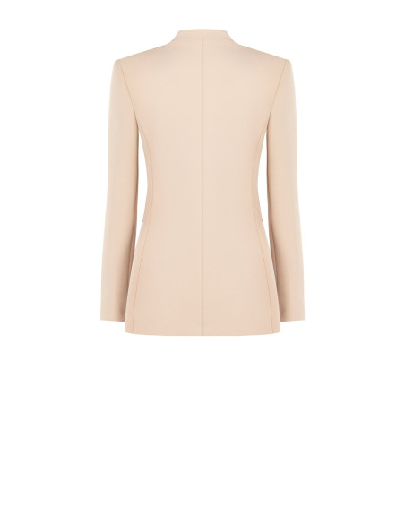 Blazer cintado em crepe scuba com botão a condizer Rinascimento