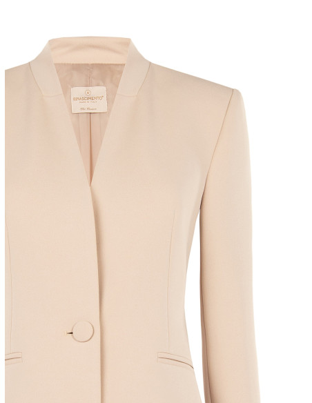Blazer cintado em crepe scuba com botão a condizer Rinascimento