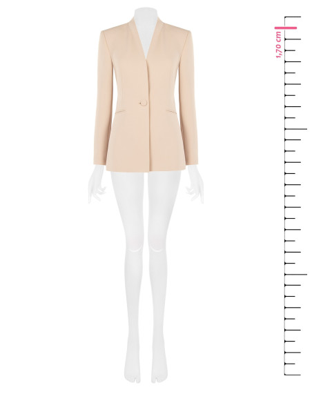 Blazer cintado em crepe scuba com botão a condizer Rinascimento