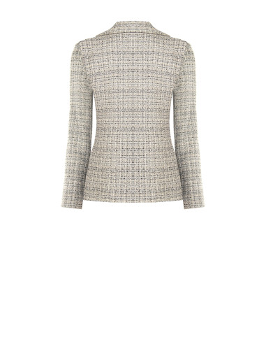 Casaco blazer em tweed com botão com logótipo Rinascimento