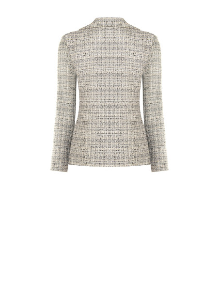 Casaco blazer em tweed com botão com logótipo Rinascimento