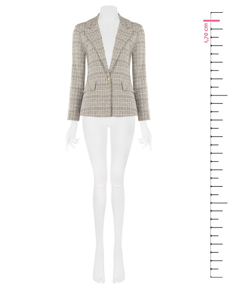 Casaco blazer em tweed com botão com logótipo Rinascimento