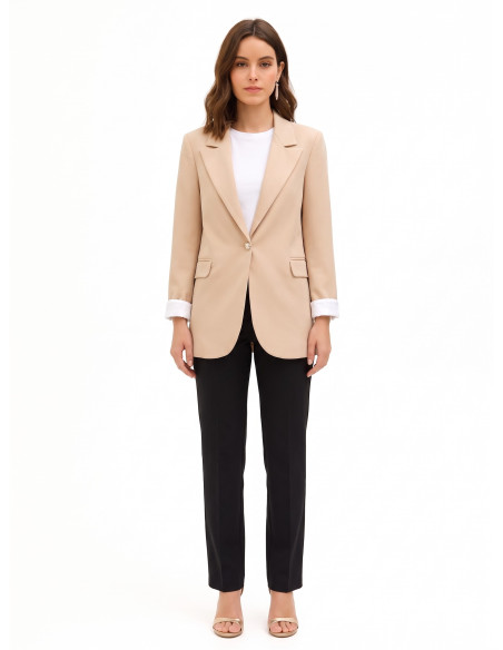 Blazer em mistura de algodão com lapelas Rinascimento