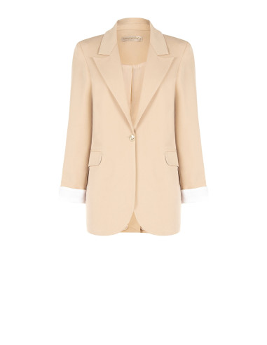 Blazer em mistura de algodão com lapelas Rinascimento