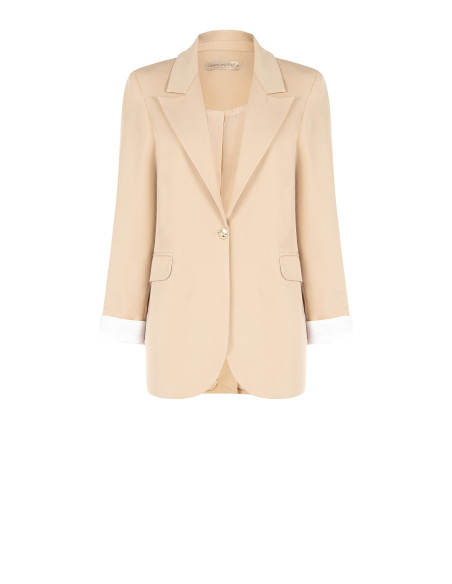 Blazer em mistura de algodão com lapelas Rinascimento