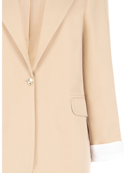 Blazer em mistura de algodão com lapelas Rinascimento