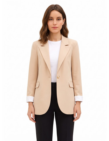 Blazer em mistura de algodão com lapelas Rinascimento