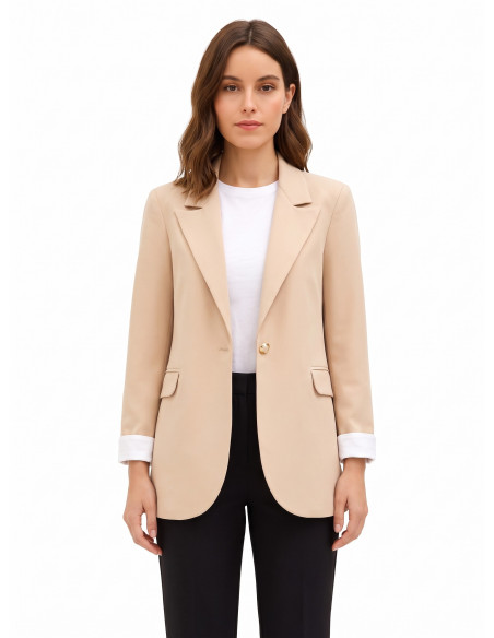 Blazer em mistura de algodão com lapelas Rinascimento
