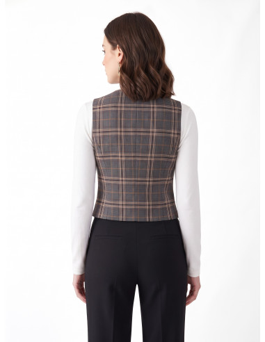 Colete cintado em tartan Rinascimento