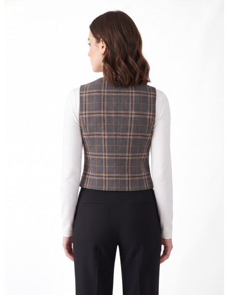 Colete cintado em tartan Rinascimento