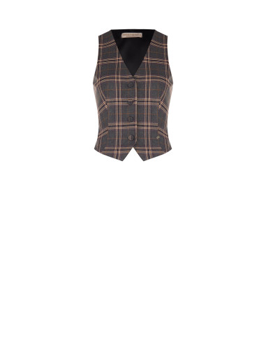 Colete cintado em tartan Rinascimento
