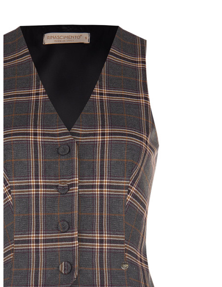Colete cintado em tartan Rinascimento