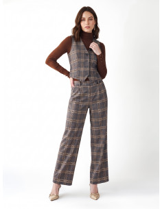 Colete cintado em tartan Rinascimento