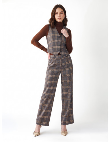 Colete cintado em tartan Rinascimento