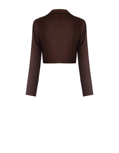 Casaco blazer cropped com cinto Rinascimento