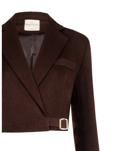 Casaco blazer cropped com cinto Rinascimento