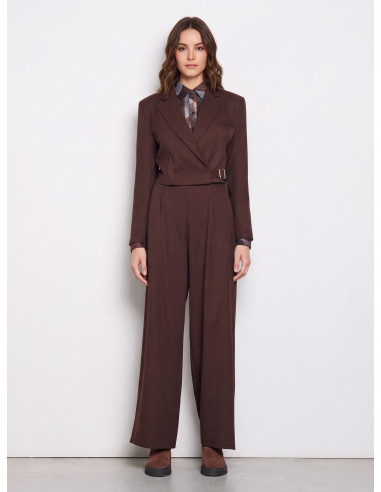 Casaco blazer cropped com cinto Rinascimento